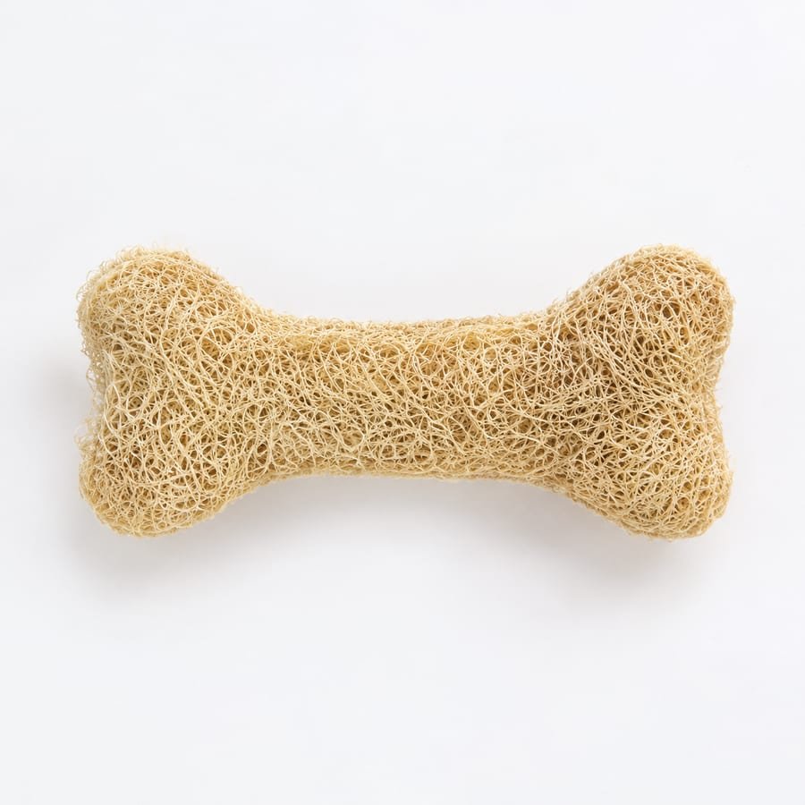 Loofah bone-shaped pet toy