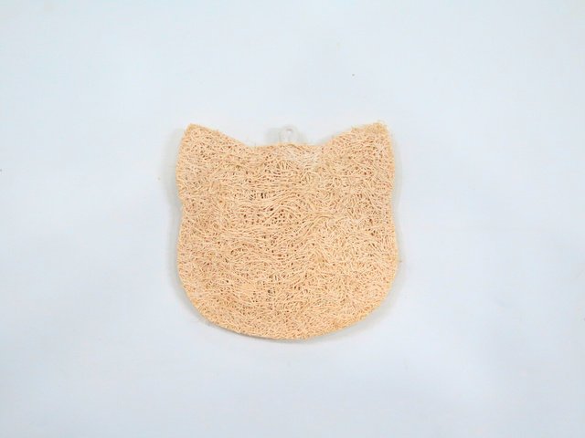 Flat loofah cat-head shaped cat toy
