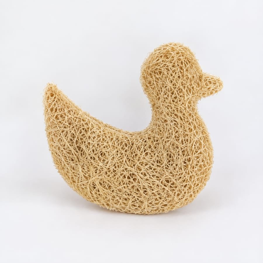 Loofah duck-shaped pet toy